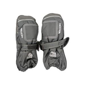 Hestra Baby Zip Long Mittens Toddler 3-4 Years Size 3 Black Winter Gloves Warm